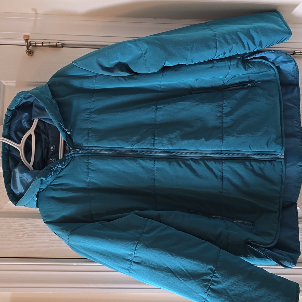 XERSION BRAND WOMEN'S PLUS SIZE HOODED TEAL WINTER COAT PLUS SIZE XXL